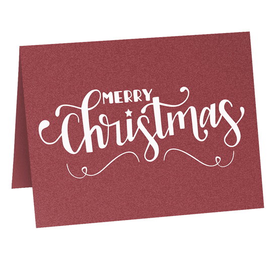 Merry Christmas Folded Shimmer Holiday Cards